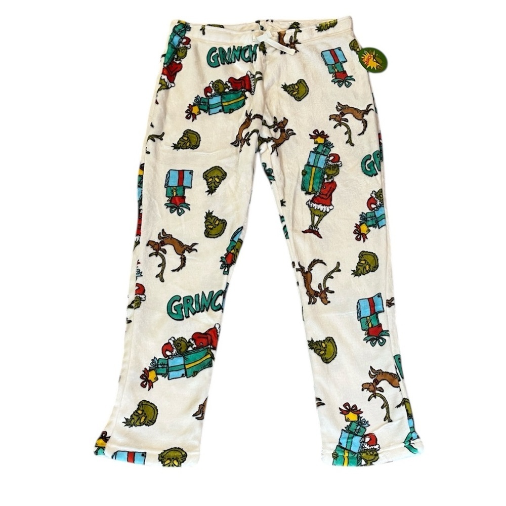 The Grinch fleece Pajama Pants Bottoms - NEW. large. Lounge in comfort & warmth